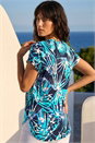Blue Textured Abstract Print Top, Image 3 of 4