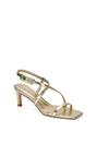 Taupe XY LONDON Taupe 'Gabriella' Square Toe Mid Stiletto Heel Sandals With Adjustable Strap, Image 2 of 5