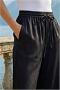 Black Textured Wide Leg Trouser, Image 4 of 4