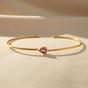 Gold Gold Plated Minimalist Ruby July Birthstone Bangle, Image 1 of 5