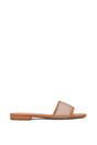 Beige XY LONDON Beige 'Gabrielle' Flat Slip On Open Toe Diamante Slider Mule Sandals, Image 1 of 5