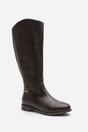 Dark Brown 'Nyla' Knee High Boots With Low Flat Heel, Image 3 of 7