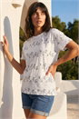 Ivory  Floral Puff Print T-Shirt, Image 2 of 4