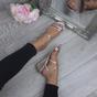 Rose Gold Mid Wedge Heel Crossed Straps Sandals, Image 5 of 6