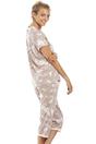 Beige Camille Lingerie Beige Lightweight Floral Capri Pyjama Set, Image 5 of 5