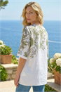 Green Floral Mono Print Top, Image 3 of 4