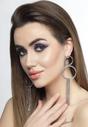 Silver Elegant Circular Fringe Earrings In Silver, Image 4 of 5