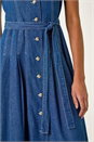 Denim Denim Button Down Midi Dress, Image 5 of 5