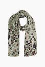 Khaki Bold Leopard Print Lightweight Scarf, Image 1 of 5