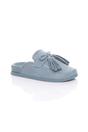 Light Blue AJVANI Light Blue Flat Tassel Moccasin Mules Sandals Sliders, Image 1 of 4