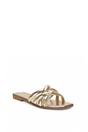 Gold XY LONDON Gold 'Fiona' Strappy Flat Open Toe Sandal Mule Sliders, Image 2 of 5