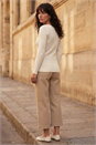 Ivory Square Neck Ribbed Knit Top, Image 3 of 4