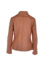 Tan Ashwood Leather Tan 'Isla' Real Leather Mandarin Collared Jacket, Image 4 of 5