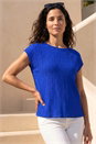Royal Blue Classic Textured Stretch T-Shirt, Image 1 of 5