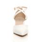 White AJVANI White Mid Block Heel Crossed Strap Pointed Toe 2 Part Heels, Image 6 of 6