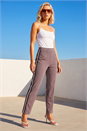 Taupe Petite Side Stripe Trouser, Image 1 of 4