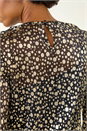 Gold Spot Print Plisse Shirred Top, Image 5 of 5