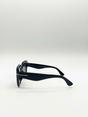 Black Bold Square Sunglasses in Black, Image 3 of 4
