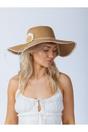 Beige SVNX Beige Sunflower Straw Sun Hat, Image 2 of 5
