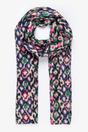 Navy Blue Sarta Navy Blue Spotted Abstract Lightweight Scarf, Image 1 of 3
