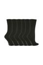 Black 6 Pairs Non Elastic Socks, Image 1 of 5