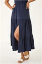 Navy Crinkle Tiered Frill Maxi Dress, Image 5 of 5