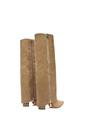 Taupe 'Allie' Knee High Boots Fold Over Point Toe Deco Zip, Image 6 of 6