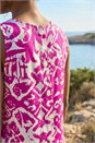 MAGENTA Aztec Print Buttoned Back Vest Top, Image 4 of 4