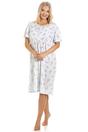 Aqua Short Sleeve Floral Nightdress, Image 1 of 6