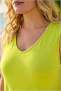 Lime Curve Swing V-Neck Vest Top, Image 4 of 4