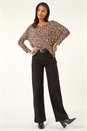 Natural  Animal Print V-Neck Tunic Stretch Top, Image 2 of 5