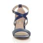 Navy Blue AJVANI Navy Blue Mid Block Heel Crossed Straps Sandals, Image 6 of 6