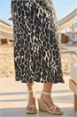 Black Animal Print Stretch Maxi Skirt , Image 4 of 4