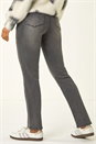 Charcoal Slim Leg Stretch Mom Jeans, Image 3 of 5