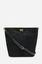 Black Where's That From Black 'Fern' Suede Shoulder Bag with Turn Lock, Image 1 of 7