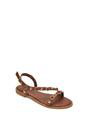Brown XY LONDON Brown Flat Slingback Sandals With Studded Pearls, Image 2 of 6