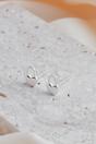 Silver Sterling Silver Tiny Heart Lock Stud Earrings, Image 2 of 2