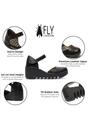 Black Womens Durable Wedge Sandals-BISO305FLY, Image 3 of 5
