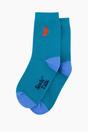 Teal Embroidered Seahorse Combed Cotton Socks, Image 3 of 4