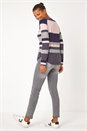 Midnight Blue Colour Block Ribbed Jumper, Image 2 of 5