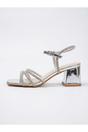 Silver iKrush Silver Willow Rhinestone Block Heel Sandals, Image 7 of 8