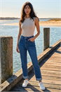Indigo Petite Turn Up Pocket Jeans, Image 2 of 4