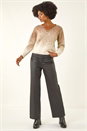 Beige Sparkly Ombre V-Neck Knit Jumper , Image 2 of 5