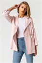 Light Pink Tie Waist Longline Jacket, Image 1 of 5