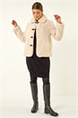 Cream  Textured Borg Collared Jacket, Image 3 of 7