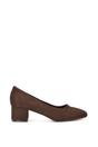 Brown 'Liberty' Low Block Heel Court Shoes, Image 1 of 6