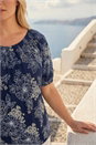 Navy  Curve Floral Bardot Top, Image 4 of 4