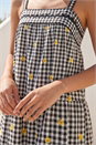 Black Gingham Embroidered Midi Dress, Image 4 of 4