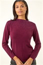 Bordeaux Diamante Long Sleeve Jumper, Image 4 of 5