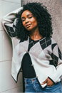 Natural  Petite Buttoned Argyle Knit Cardigan, Image 6 of 7